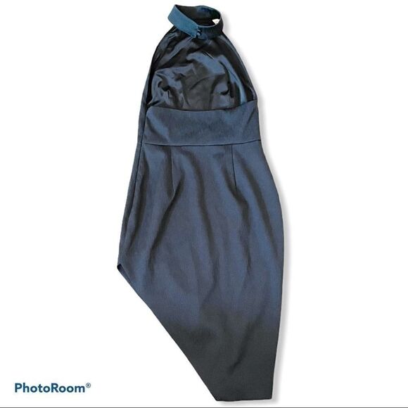 Stylestalker Asymmetrical Black Lana Noir Halter Crepe Dress S - Picture 11 of 14